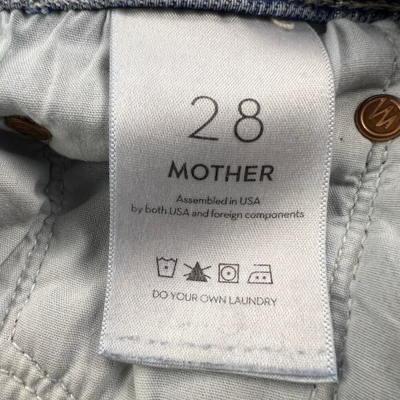 MOTHER the Insider Ankle distressed Jeans Bloom and Doom Wash Mid Rise Size 28 - Picture 12 of 16